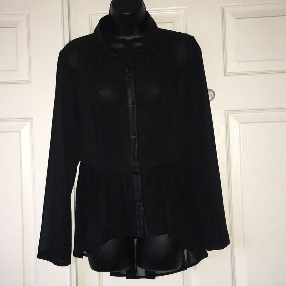 Sheer black blouse